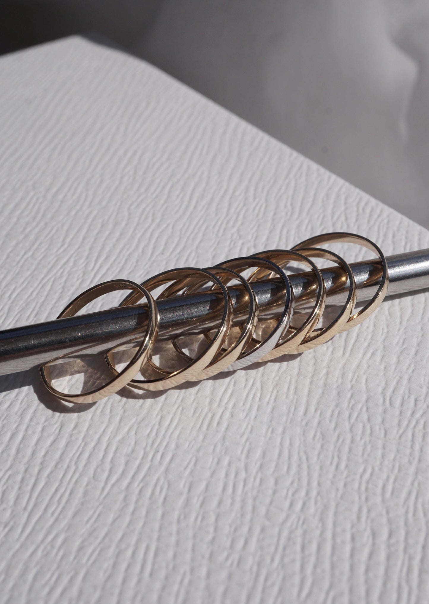 14K Gold Light Weight Skinny Plain Band