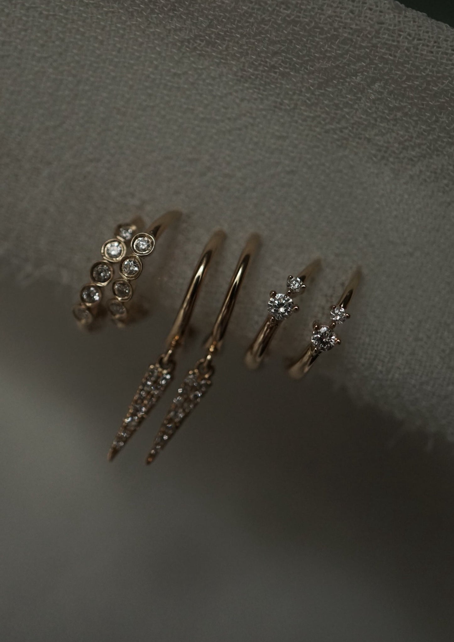 14k Baby Mommy Diamond Huggies