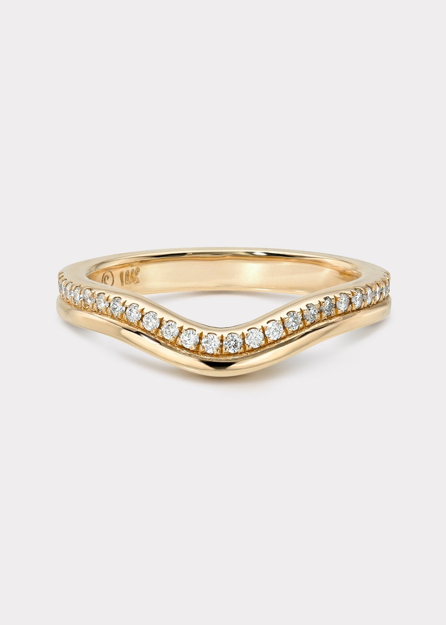 14k Gold Wavy Diamond Band