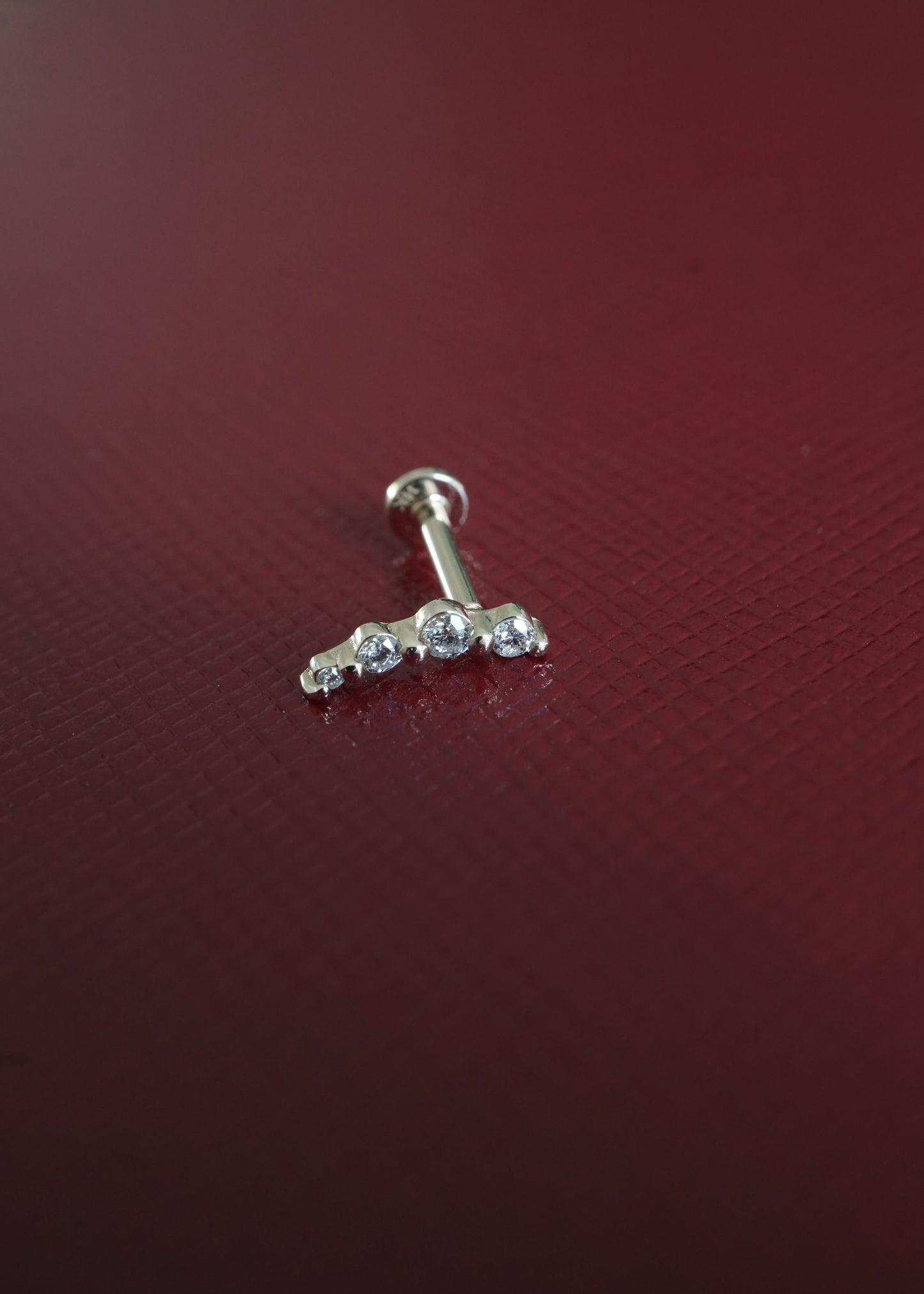 14k Diamond Horn Climber Earring (single)