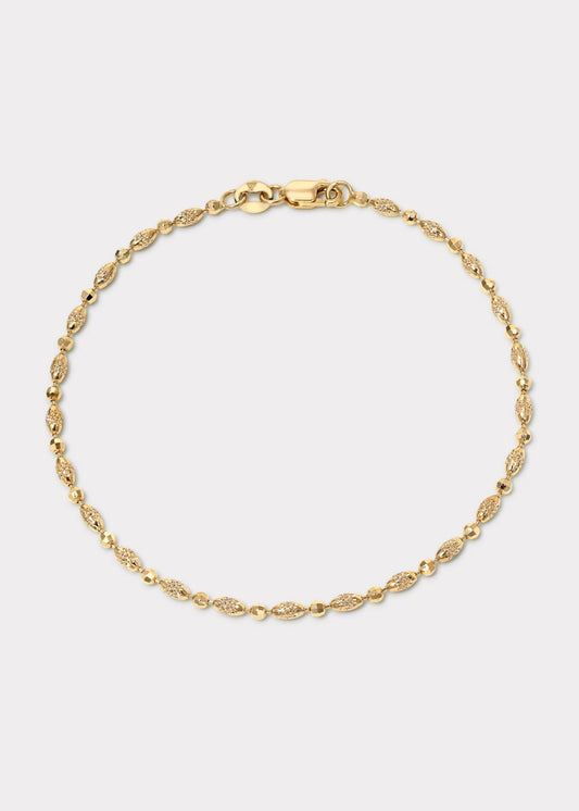 14k Gold Disco Rock Bracelet