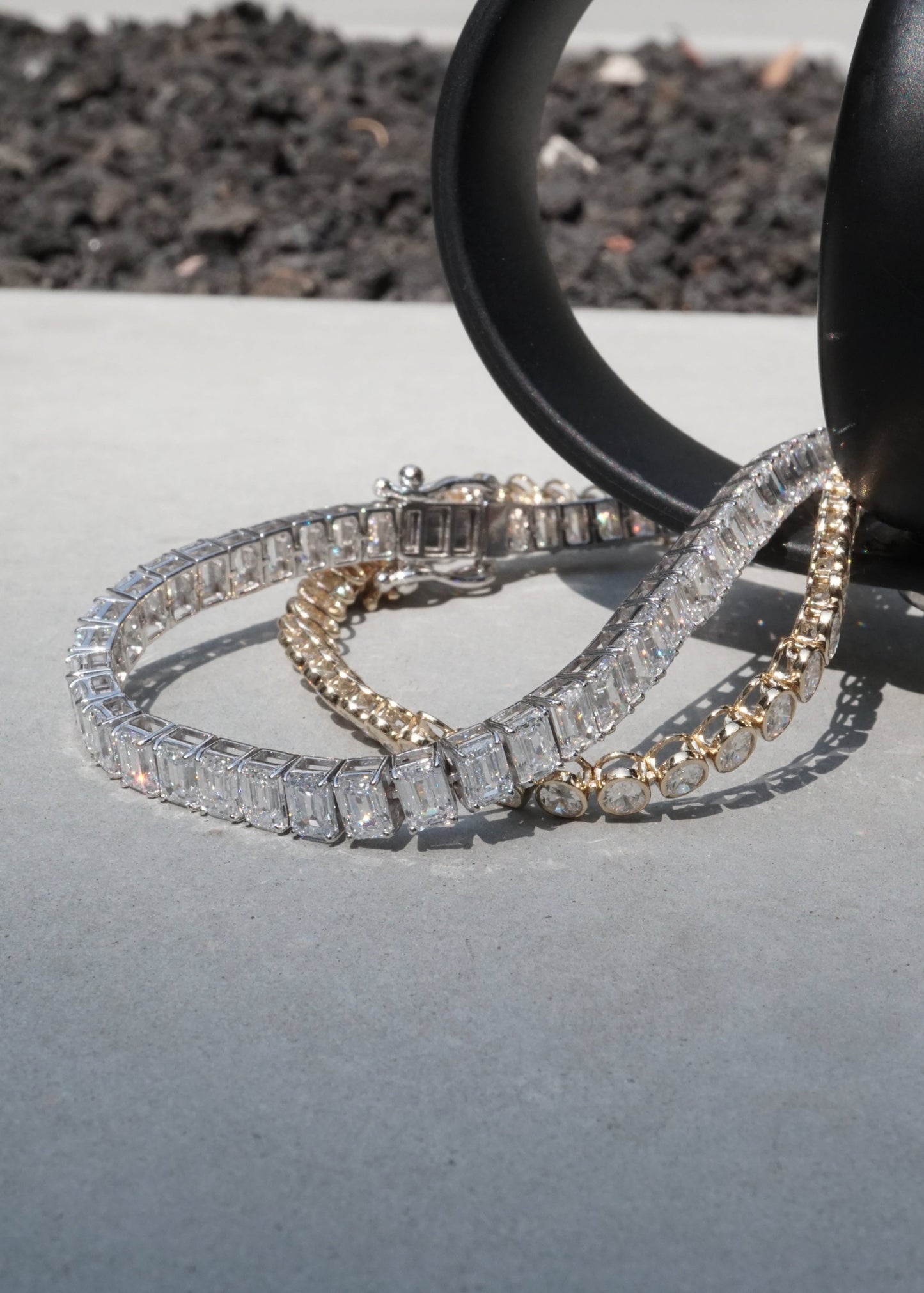 14k Gold Diamond Bezel Oval Tennis Bracelet