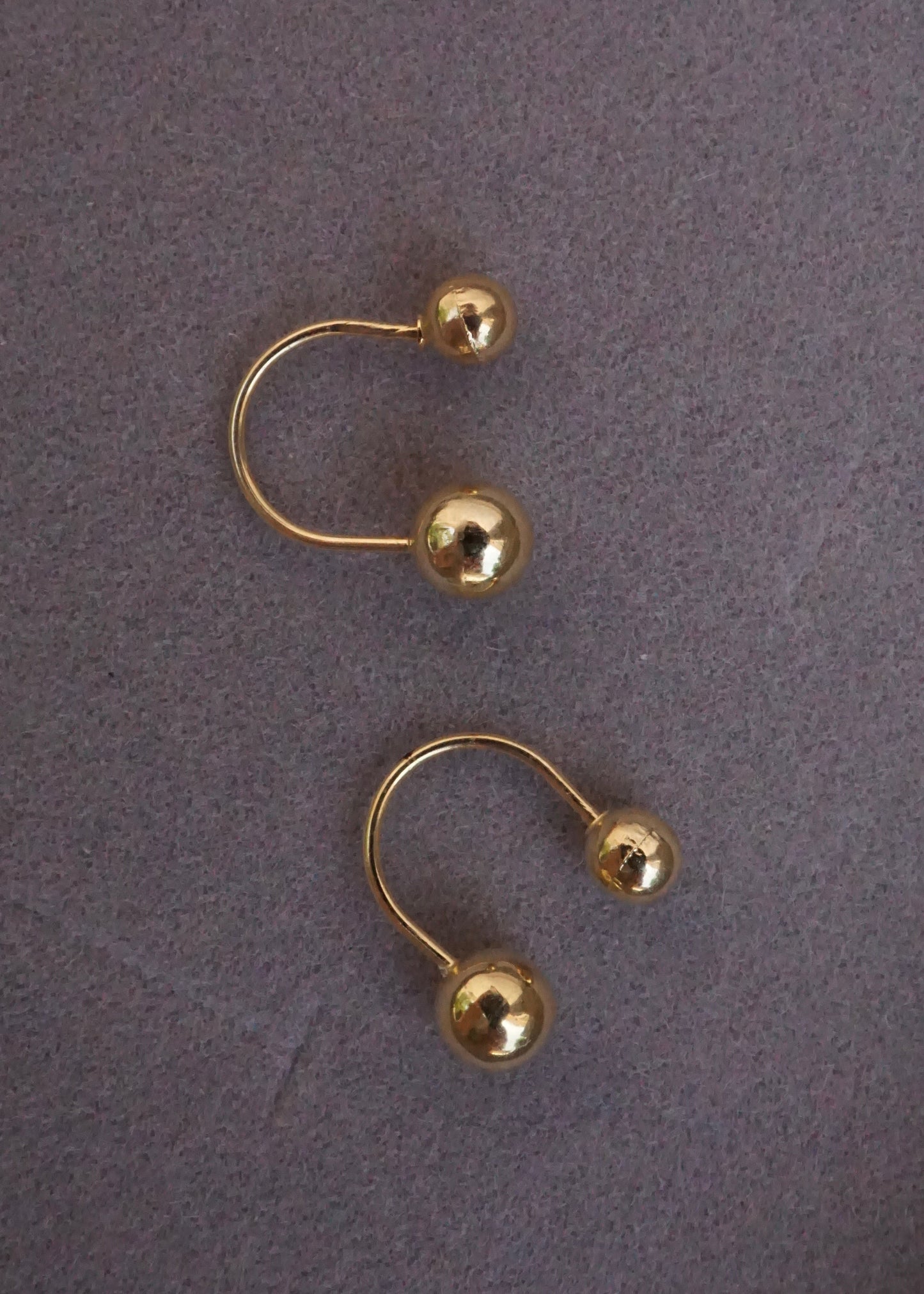 14k Gold Double Ball Telephone Earrings