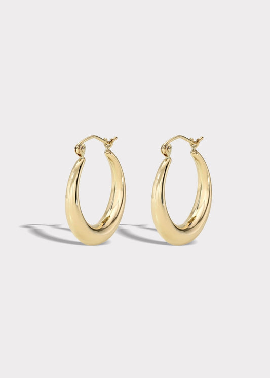 14k Gold Crescent Hoops