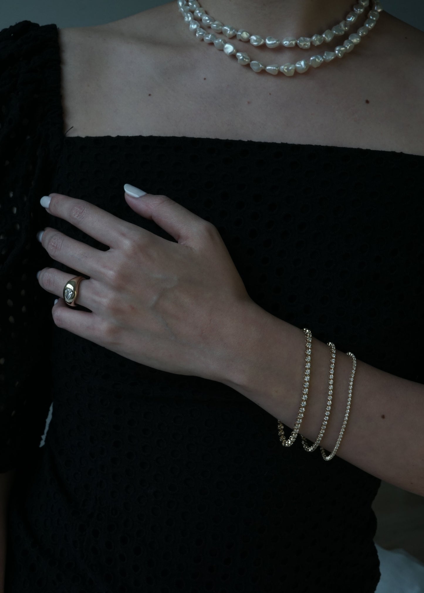 14k Gold Lab Diamond Illusion Tennis Bracelet