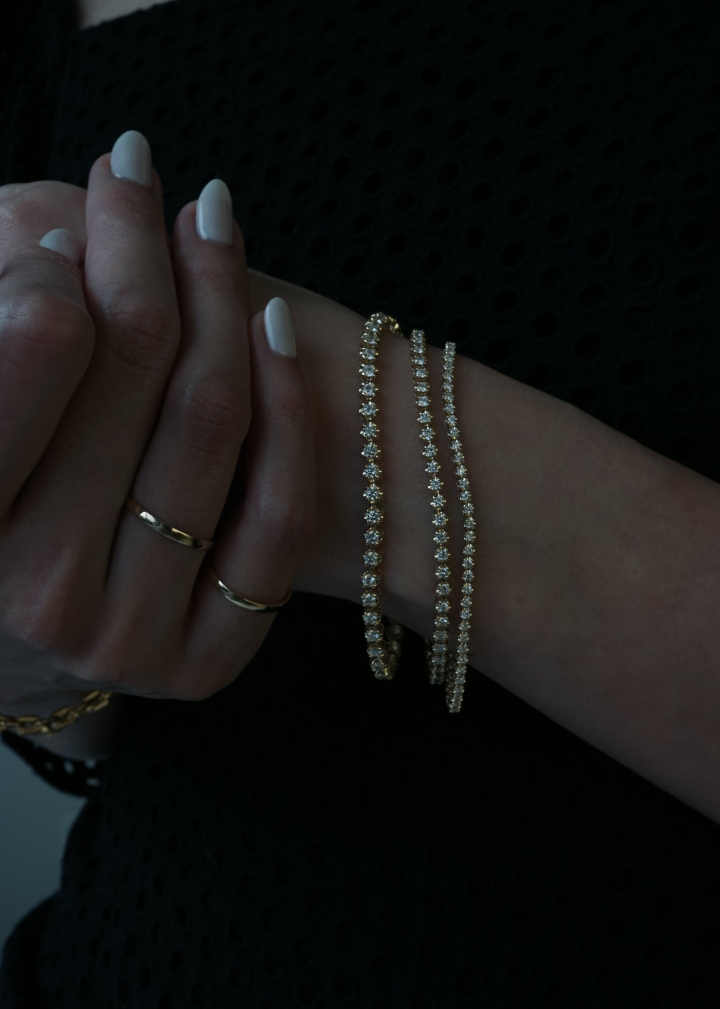 14k Gold Lab Diamond Illusion Tennis Bracelet