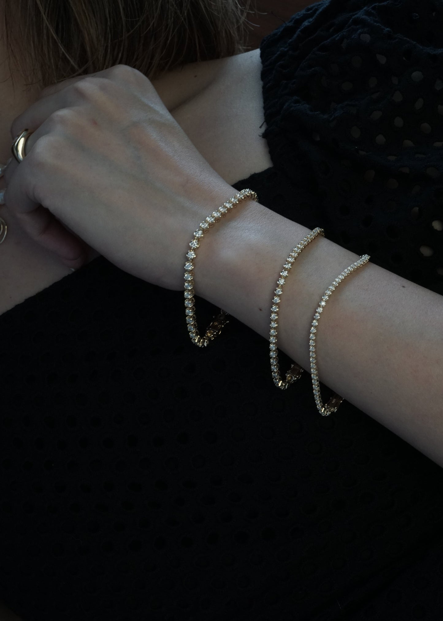 14k Gold Lab Diamond Illusion Tennis Bracelet