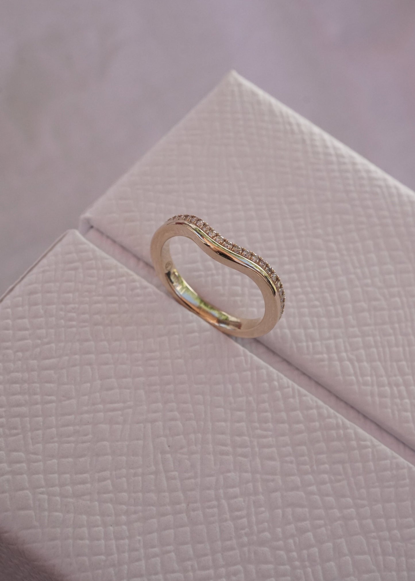 14k Gold Wavy Diamond Band