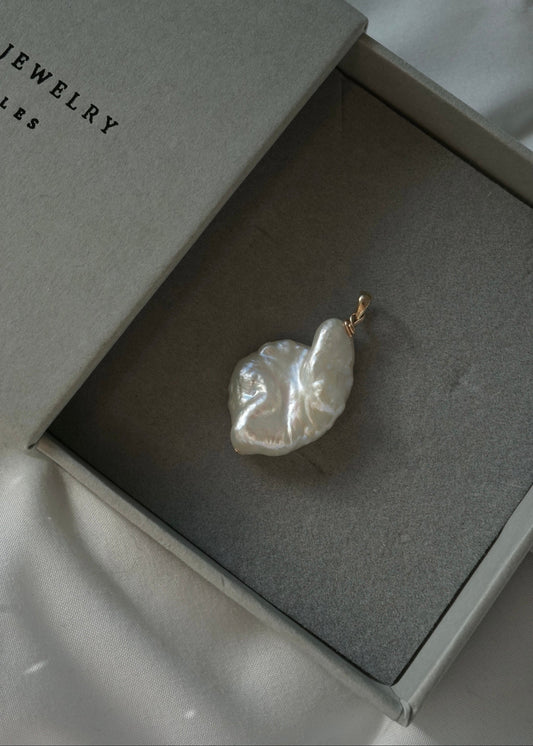 14k Gold Flat Baroque Pearl Pendant (Limited Edition)