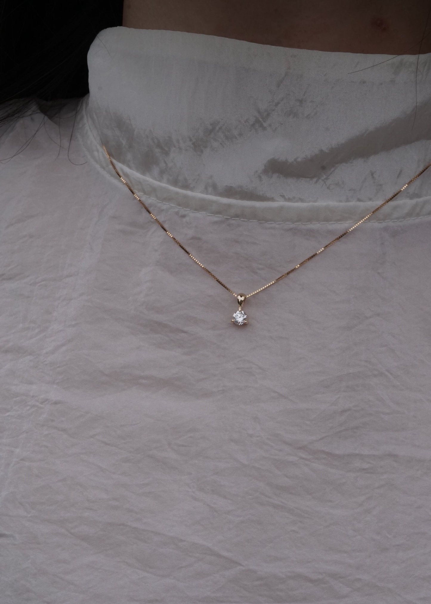 14k Gold Luna Drop Pendant