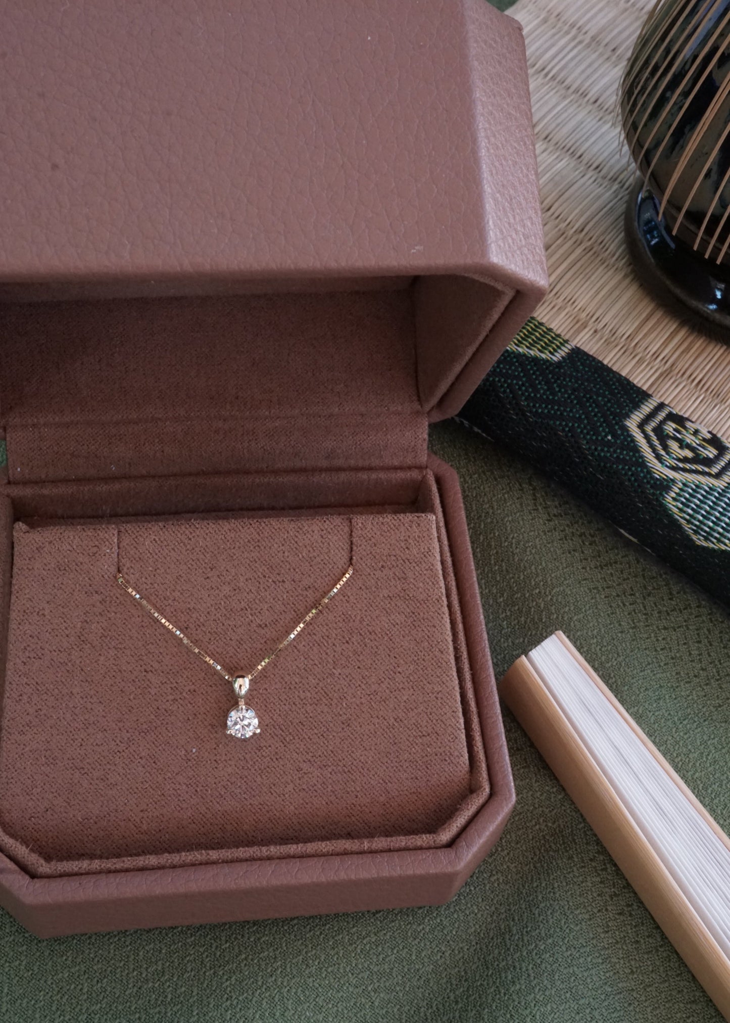 14k Gold Luna Drop Pendant