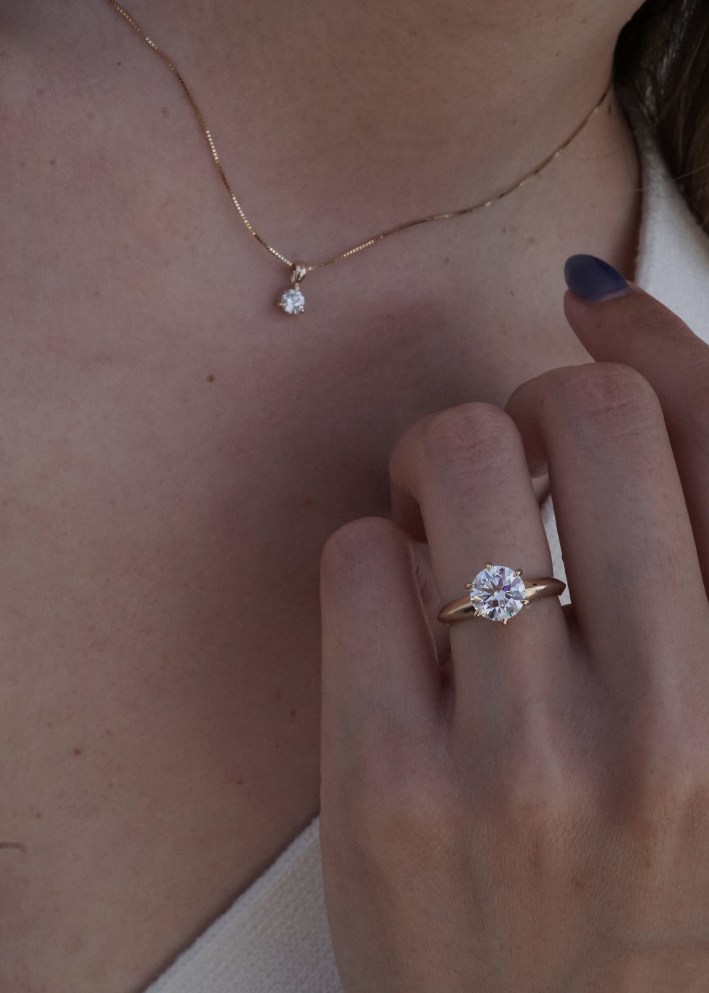 14k Gold Luna Drop Pendant