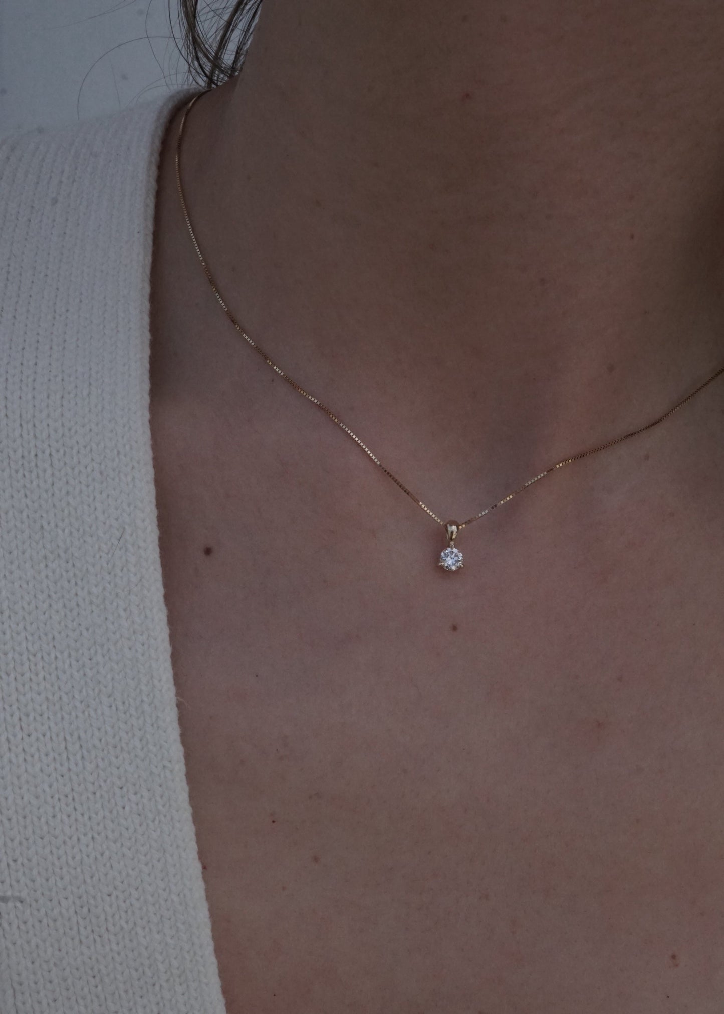 14k Gold Luna Drop Pendant