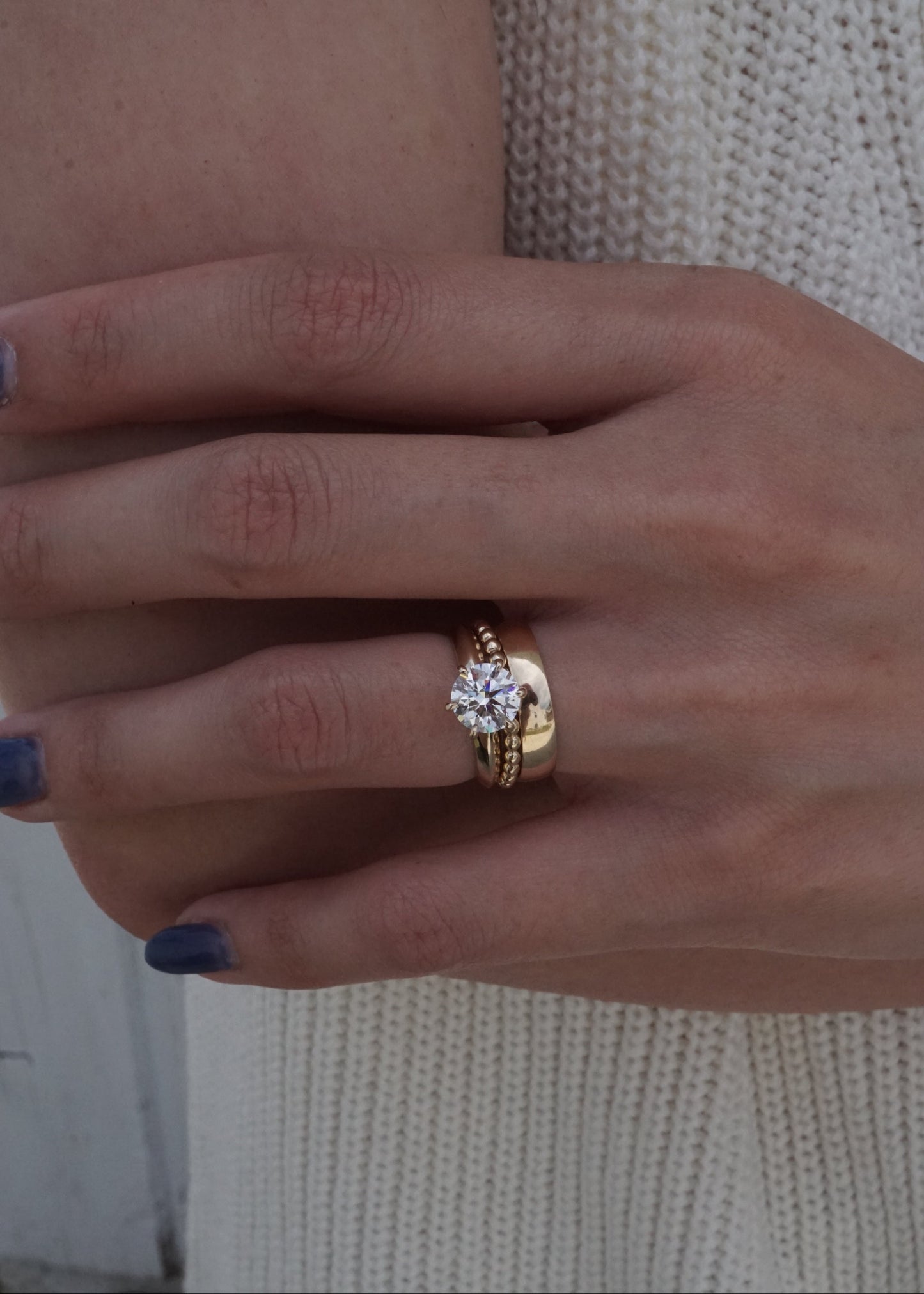 14k Gold Beads Eternity Band