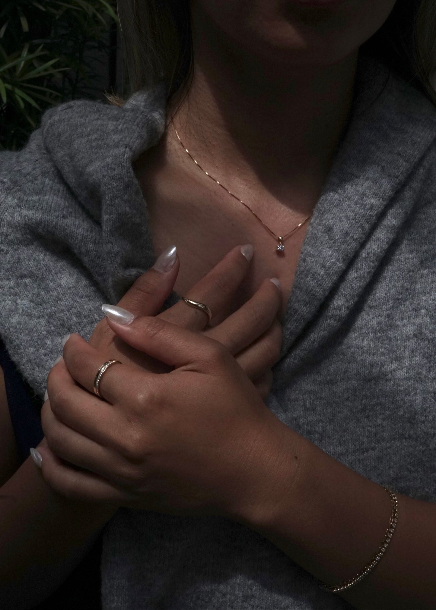 14k Gold Luna Drop Pendant