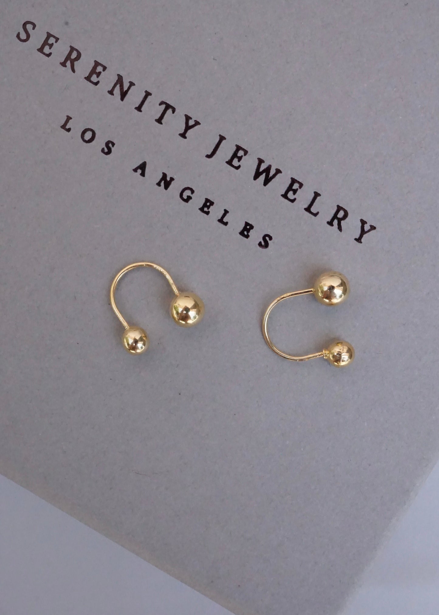 14k Gold Double Ball Telephone Earrings