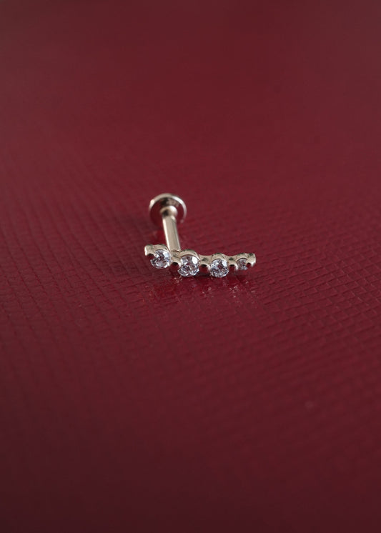 14k Diamond Horn Climber Earring (single)