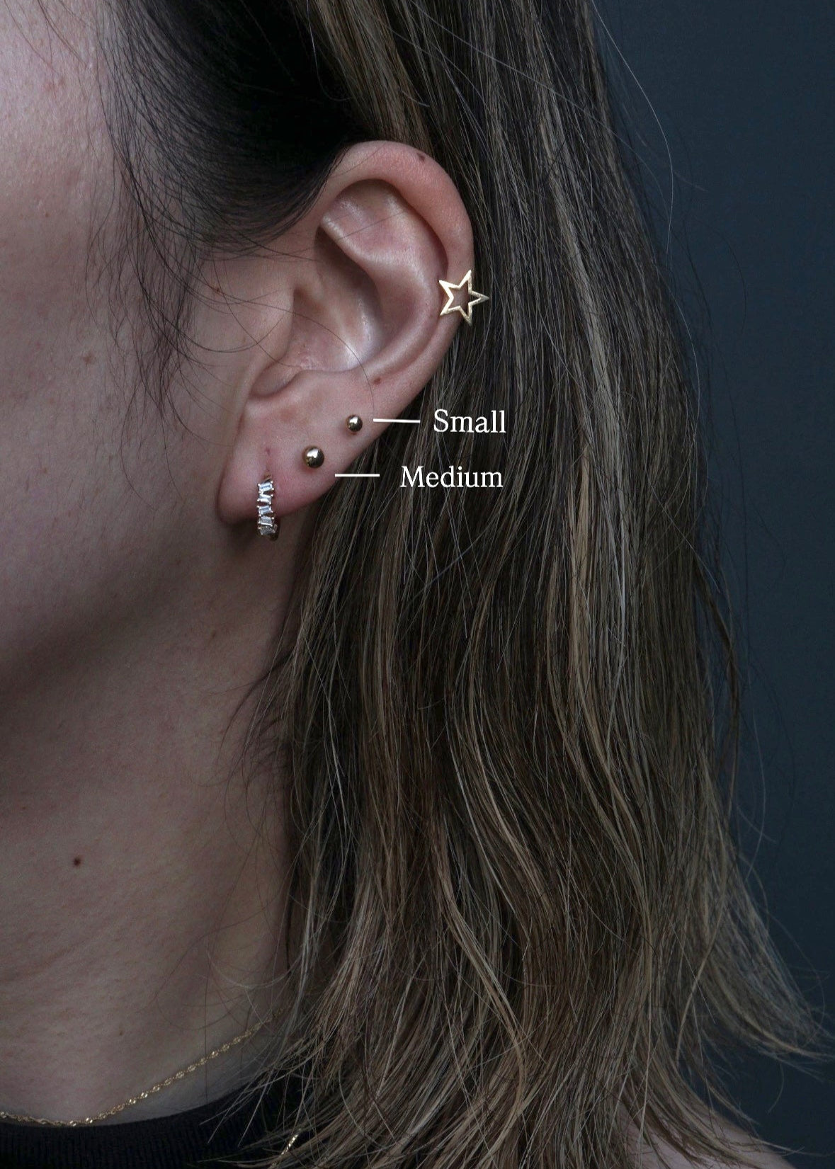 14k Gold Baby Ball Studs