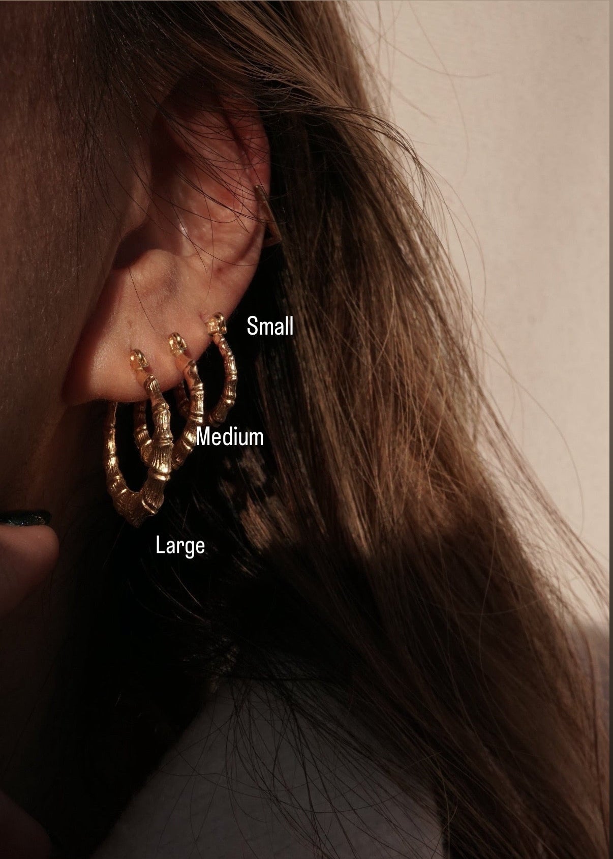 10k Gold Bamboo Hoops