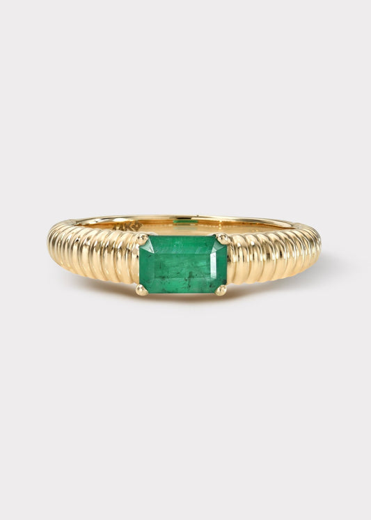 14k Gold Cleo Emerald Ring