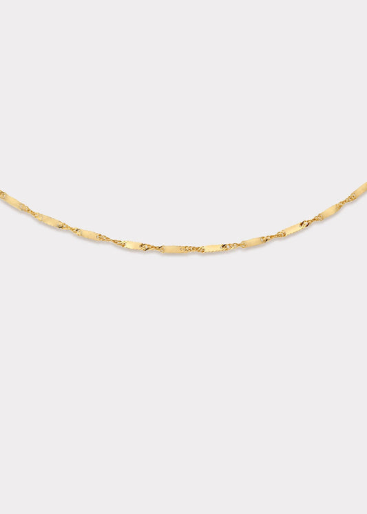 14k Gold Shimmer Bar Chain