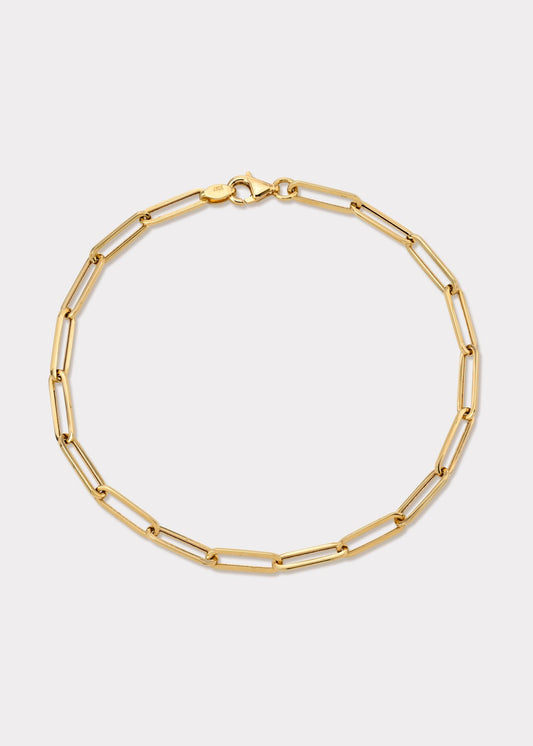 14k Gold Paperclip Bracelet