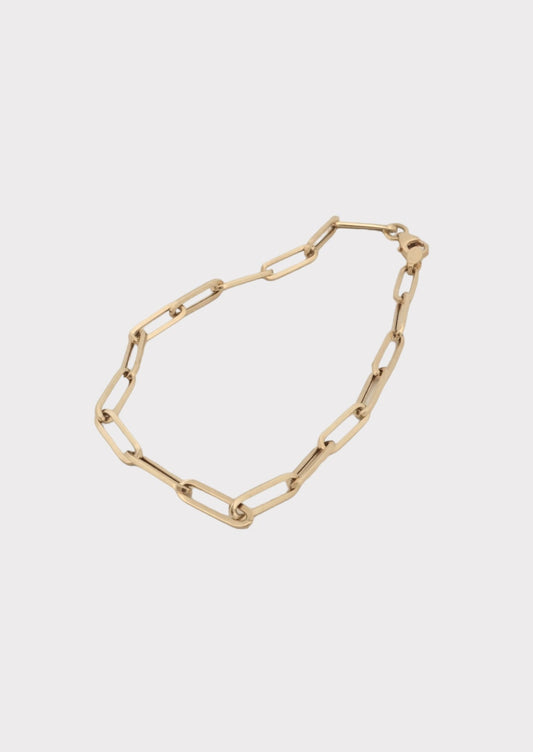 14k Gold Paperclip Bracelet