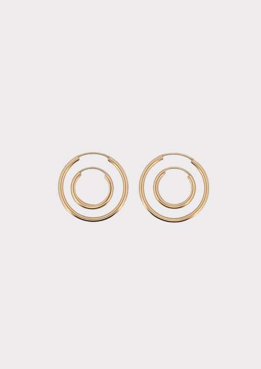 14k Gold Endless Hoops