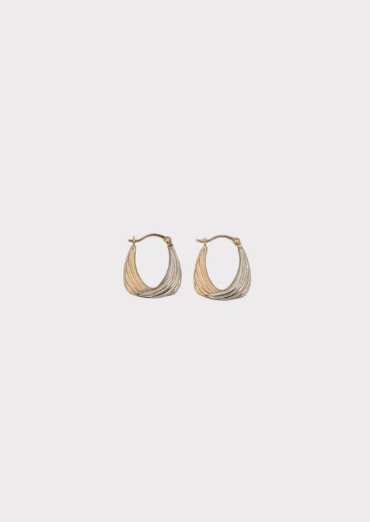 14k Gold 2tone Unity Hoops