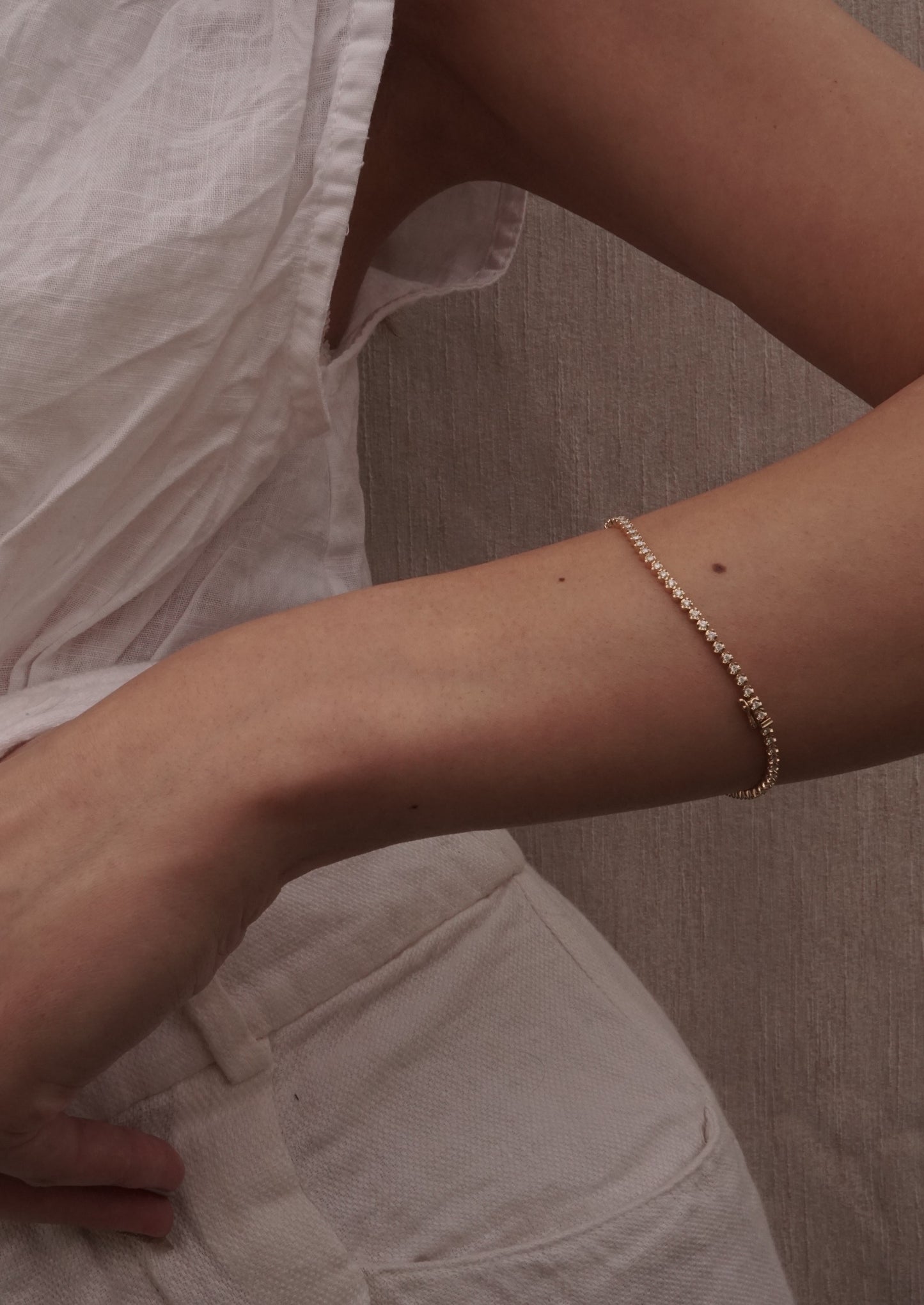 14k Gold Lab Diamond Illusion Tennis Bracelet