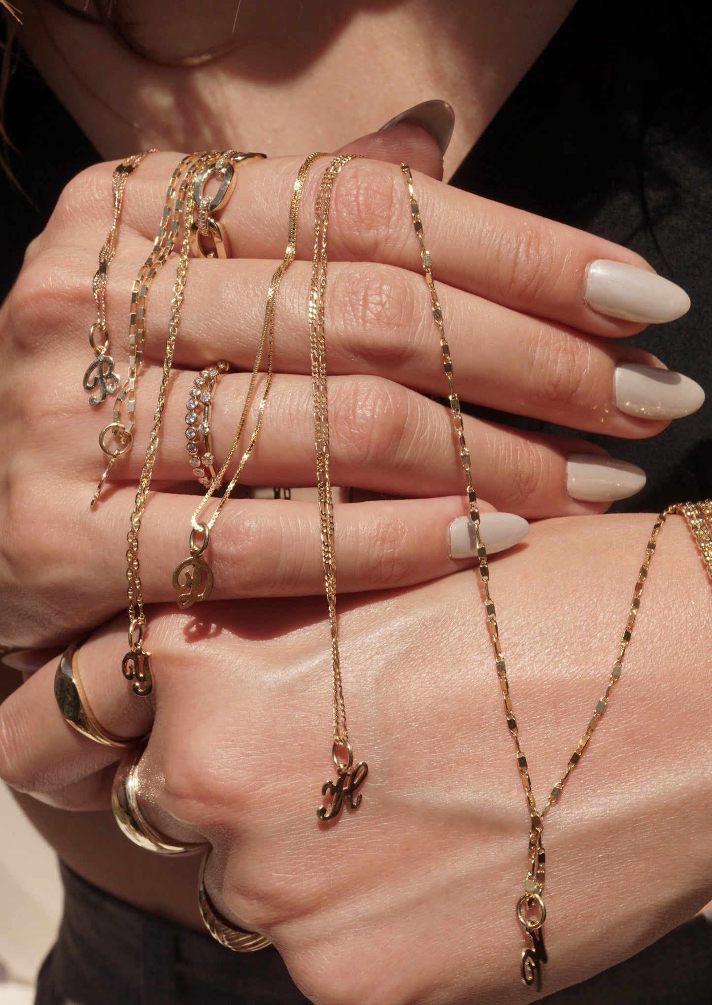 14k Gold Mini Initial Box Necklace (chain & charm)