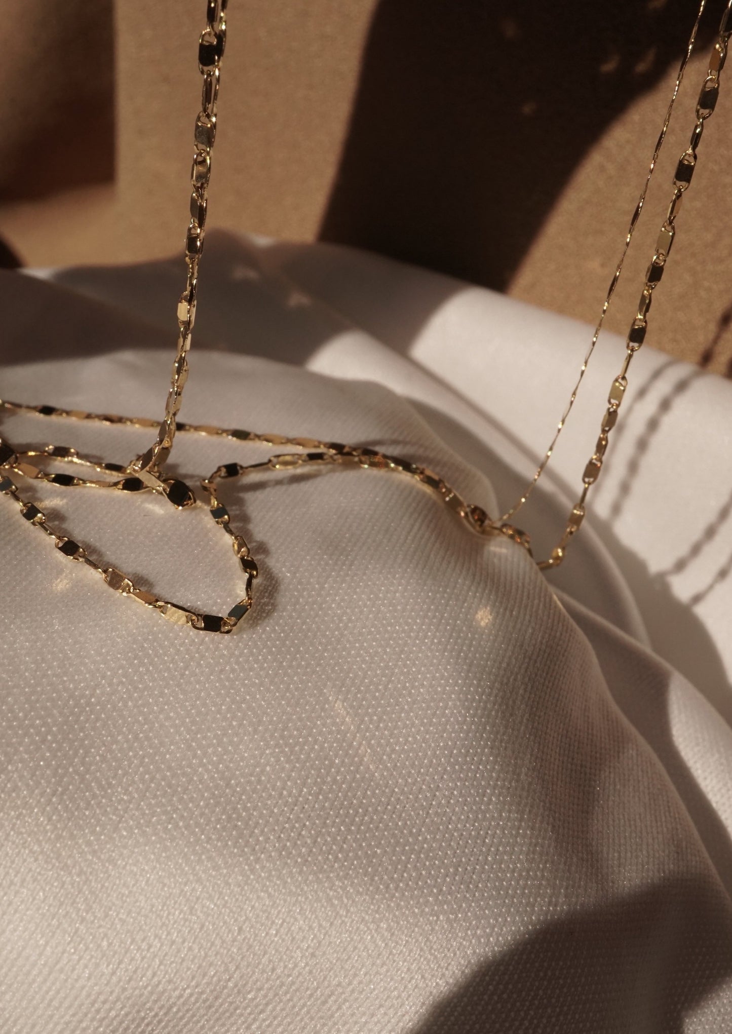 14k Gold Heavy Mirror Chain