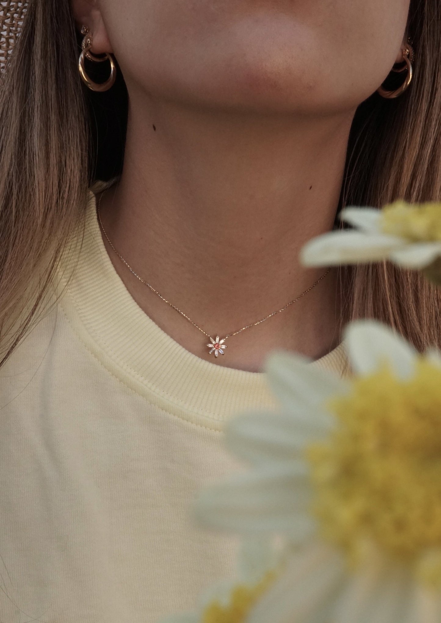 14k Gold Serenity Daisy Necklace