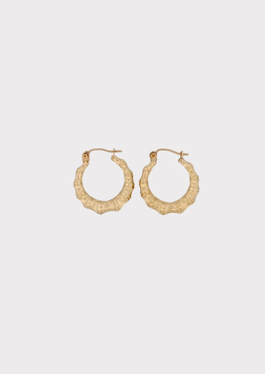 10k Gold Medium Bamboo Hoops