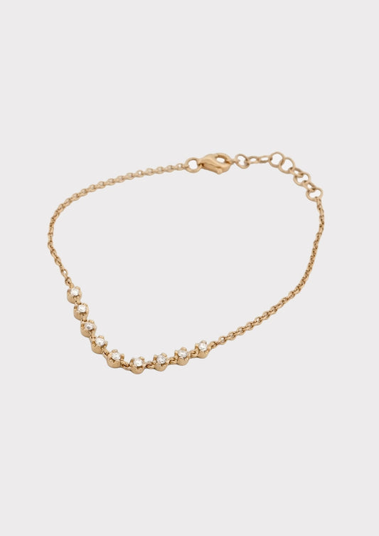 14k Gold 9 Diamond Bracelet